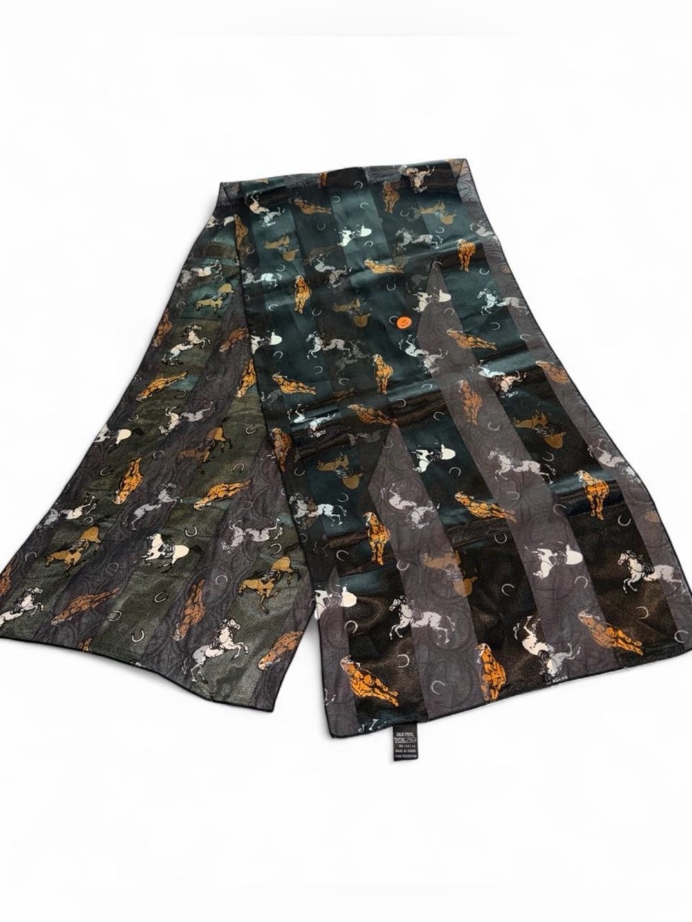 Horse Print Scarf in Black and Brown